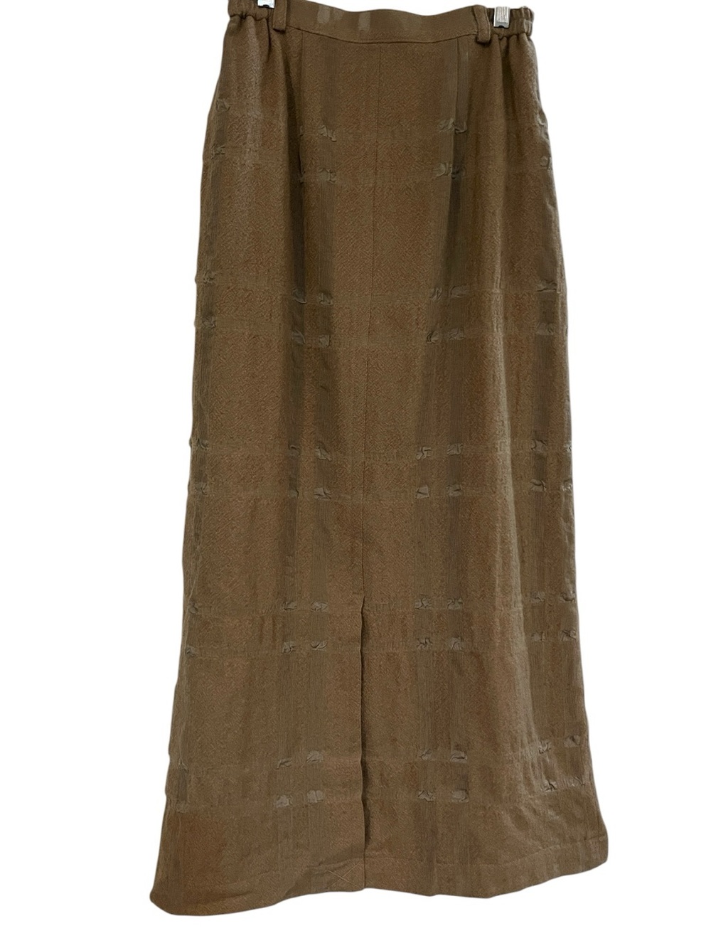 RARE VINTAGE JAPANESE BRAND PROGRESS DAVO-DAVO WOOL BLEND LAGENLOOK SKIRT TAN SM